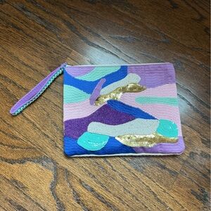 Colorful Abstract Clutch with Wristlet